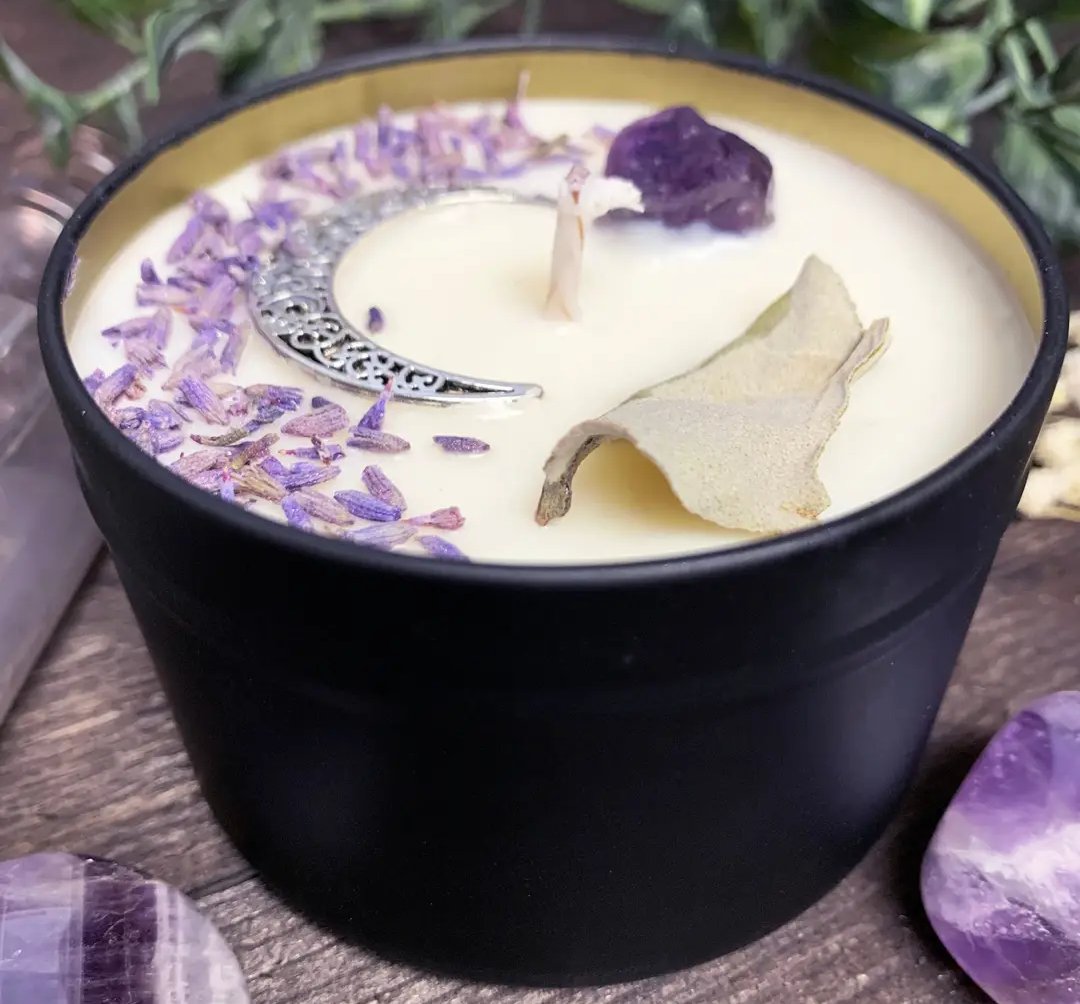 HANDMADE 14OZ CRYSTAL CANDLE