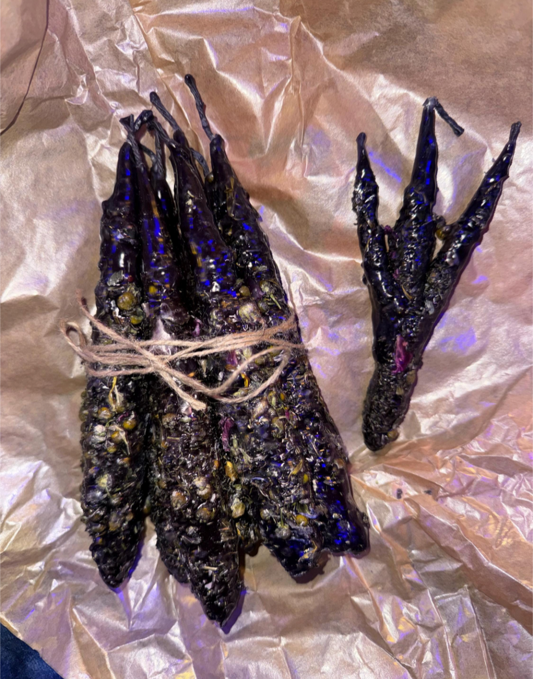 Handmade black ritual spell candles , wiccan spell candles