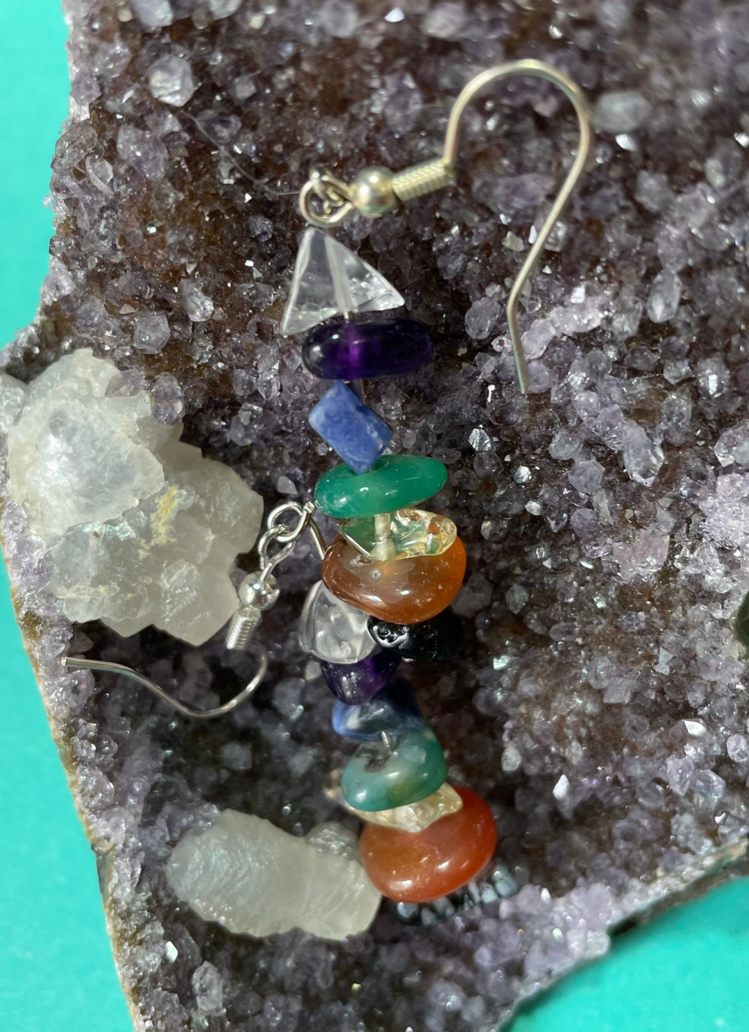 Handmade chakra earrings