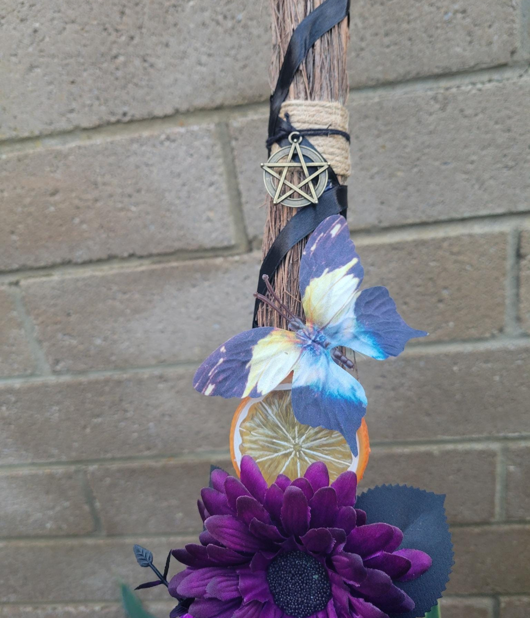 LARGE PURPLE BUTTERFLY BESSOM