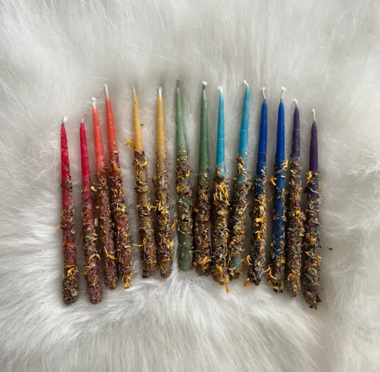 HAND DRESSED TAPER CANDLES (8)