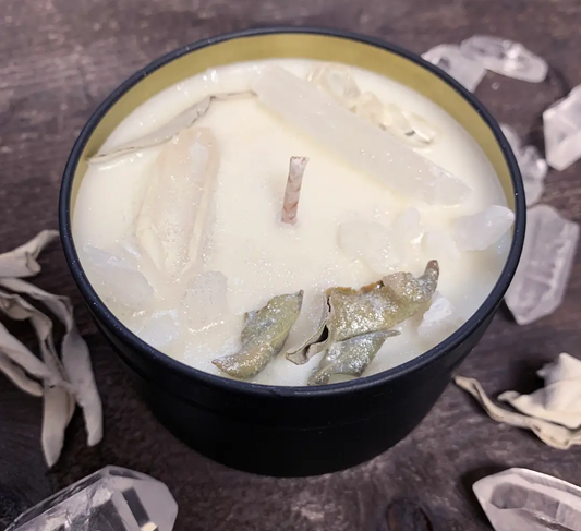 HANDMADE 14OZ CRYSTAL CANDLE