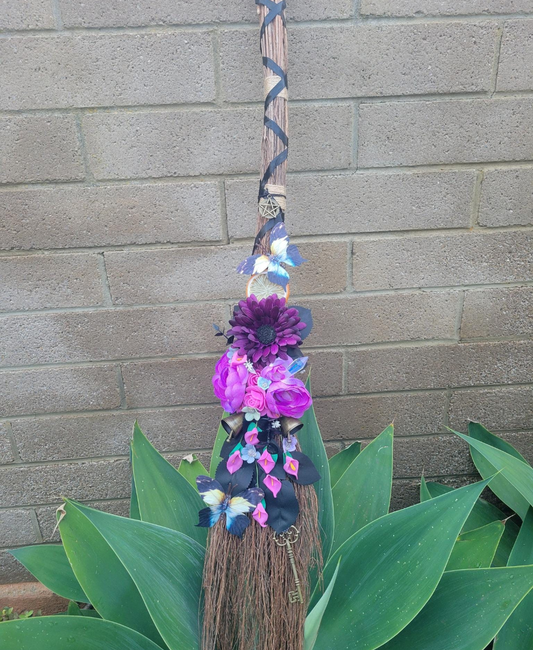 LARGE PURPLE BUTTERFLY BESSOM